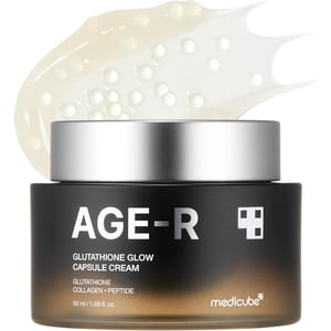 Medicube AGE-R Glutathione Glow Capsule Crème faciale, Hydratant antioxydant, Peptide de collagène pour hydrater Glow - Améliore les taches, tonus de peau inégalé, duvet, sécheresse - Soins de la peau coréens