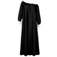 thumbnail image 4 of Babysbule Womens Summer Slash-neck Long Sleeve Open Shoulder Plus Size Daily Casual Vintage Maxi Dresses, 4 of 5