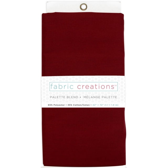 FABRIC CREATIONS 65/35 Polycotton Pre-Cut Fabric, Red, 1.83 × 1.07 m (2 × 1.17 yd), Burgundy