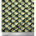 thumbnail image 1 of Soimoi Rayon Fabric Bird,Palm Tree & Sun Nature Printed Craft Fabric by The Yard 56 Inch Wide, 1 of 3