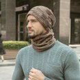 thumbnail image 2 of 2Pcs/Set Men Winter Knitted Outdoor Soft Plush Lining Beanie Hat Cap + Scarf Neck Warmer Set, 2 of 4