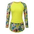 thumbnail image 3 of 2025 Femmes Ensemble 2 Pcs Long Maillot Dermoprotecteur à Manches de Protection avec Maillot de Bain de Protection Femmes Builtinswimsuits Guard Upf 50+ Chandail de Bain Garçon Guard Maillot de Bain avec Short Garçon, 3 of 8