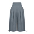 thumbnail image 3 of Simua Pantalon Capri pour Femmes Été Ample à Jambe Grand avec Poches, 3 of 5