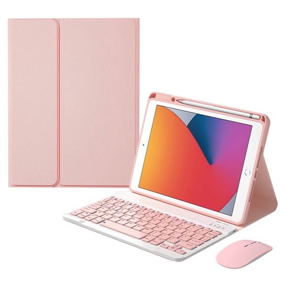 PEACNNG Étui Clavier pour iPad 10,2” 9e 8e 7e Génération Clavier Sans Fil Détachable Magnétiquement avec Porte-Souris et Porte-Crayon pour iPad 10,2 Pouces 9/iPad8/iPad7