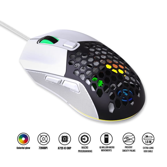 PEONAVET A Mous A Mous Wired Gaming Mouse 7200 DPI Programmable Wired Gaming Mouse Mice LED RGB Backlight Programmable Mouse