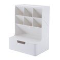 thumbnail image 1 of Transemion Storage Box Desktop Organizer Large Capacity Dust-proof Space-saving High-strength Stationery Portable Cosmetic Case White Shelf White Drawer, 1 of 6