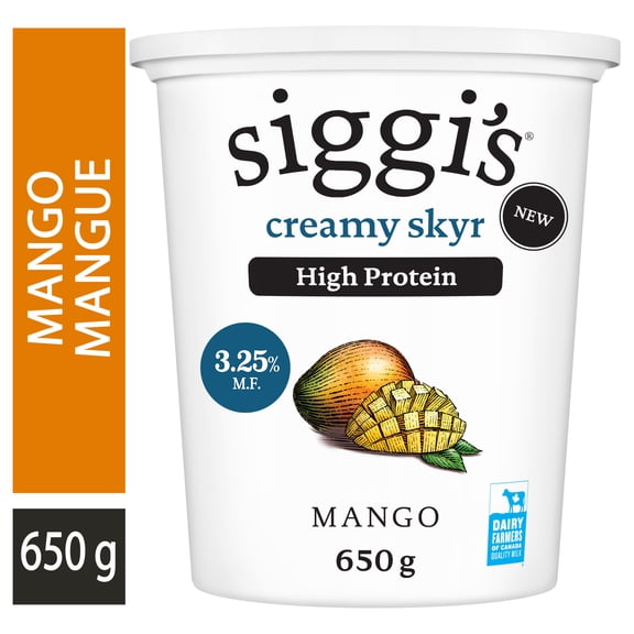 siggi’s Yogourt skyr à la mangue, teneur élevée en protéines, 3,25 %, 650 g