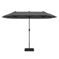 thumbnail image 1 of Gymax Parasol de Patio Double Face de 13 Pi avec Manivelle, Base de Parasol, Verrou de Sécurité, Gris, 1 of 10