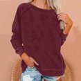 thumbnail image 1 of EIMELI Chemise Femme Liquidation Grande Taille Femme Décontractée Manches Longues Uni Ample Col Rond Chemise Blouse Haut Rouge TG, 1 of 6
