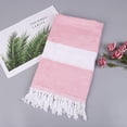 thumbnail image 1 of Offre Limitée Violete Serviette de Bain en Coton Absorbante Grande Taille Européenne et Tricotée à Rayures à Franges Turque Sable, 1 of 2