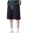 thumbnail image 2 of Styesk Mens Shorts Men's Summer Solid Color Pocket Elastic Waist Drawstring Thin Casual Ice Silk Shorts, 2 of 8