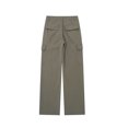 thumbnail image 3 of Timegard Pants for Women Straight Leg Solid Color Cargo Pants Lounge Pants with Pockets Fall Outdoor, 3 of 5