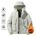 thumbnail image 2 of Sentmoon Fall Jackets Mens Winter Coats Practical Gifts Men Women Unisex Solid-Color Thickened Pocket Zipper Graphene Lining Couples Jacket Warm Three-Proof Windbreaker Long-Sleeved Hooded Parkas, 2 of 8
