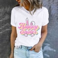 thumbnail image 1 of EGNMCR Chandail de Pâques à Manches Courtes pour Femmes, Imprimé de Pâques, T-shirt à Col Rond pour Femmes, Mode, Confortable, Haut de Chemise pour Femmes, Haut/chemise à Manches Courtes à Col Rond, T-shirt pour Femmes, 1 of 7