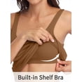 thumbnail image 4 of Women's Cotton Tank Top Adjustable Wide Strap Camisole with Shelf Bra Undershirt, 4 of 7