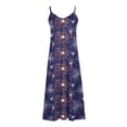 thumbnail image 4 of Fridja Liquidation Hauts Drapeau USA pour l'Été Robes pour Femmes Imprimé Sans Manches Col Rond Robe Décontractée Robes pour le Travail l'École (Rouge, 2TG), 4 of 5
