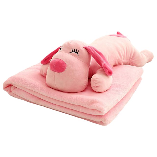 Affordablo Anti-Static Fuzzy Soft Blanket Microfiber Two In One Cartoon Animal Pillow With Built In Blanket Dual Purpose office Car Nap Blanket Winter Thickened Sofa Pillow With Dual Functions