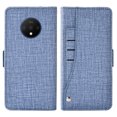 thumbnail image 4 of OnePlus 7T Case, iCoverCase Genuine Leather Wallet Case Slim Fit Folio Book Design with Stand and Card Slots Flip Case Cover for OnePlus 7T (Blue), 4 of 5