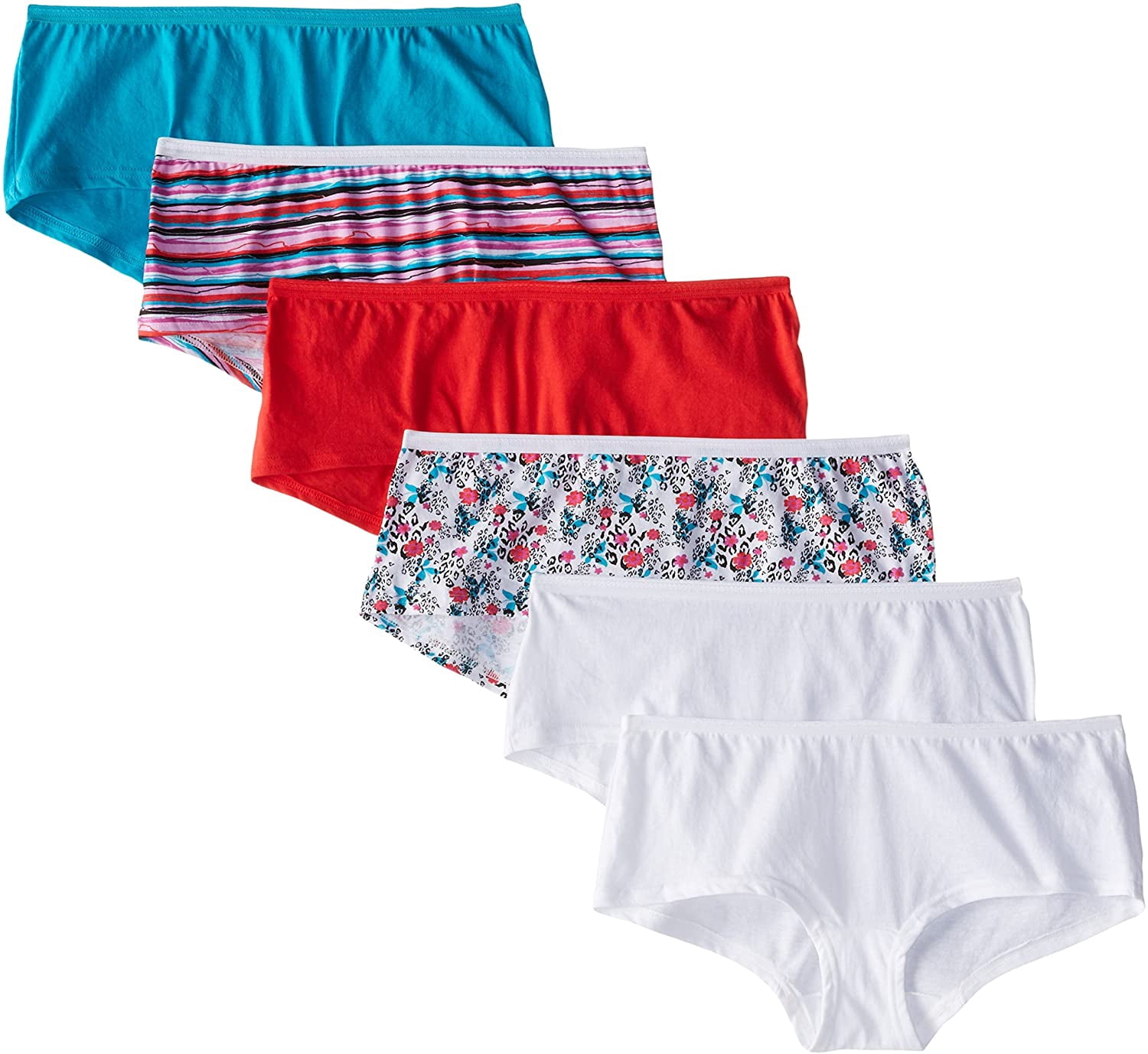Fruit Of The Loom Culottes Culottes Garçonnes en Coton pour Femmes Lot de 6, 9, Assorties