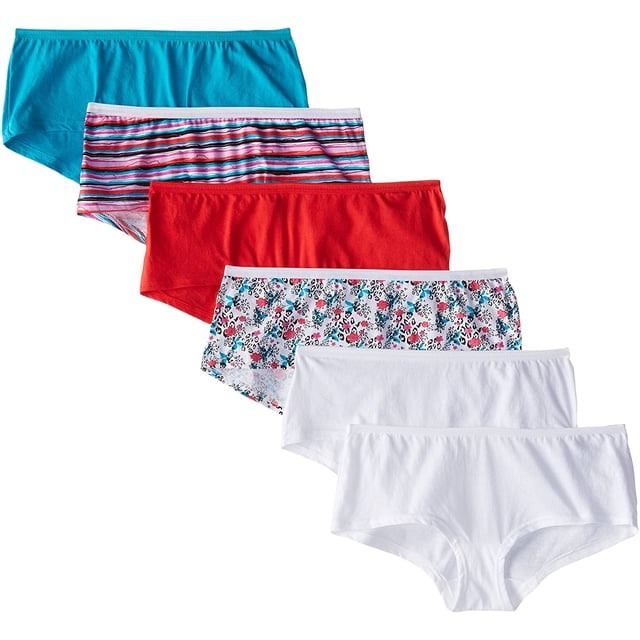 Fruit Of The Loom Culottes Culottes Garçonnes en Coton pour Femmes Lot de 6, 9, Assorties
