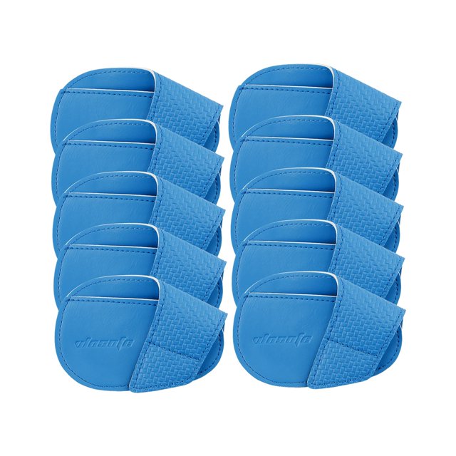 10 Pieces Golf Iron Headcovers Iron Protective Cover PU Durable Lightweight Golf L Blue
