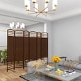 thumbnail image 2 of HOMCOM 5.6ft Folding Room Divider, Freestanding Privacy Screen, Brown, 2 of 10