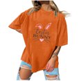 thumbnail image 1 of Birdeem Womens Easter Printed Casual Round Neck Short Sleeve Pullover, 1 of 7
