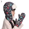 thumbnail image 1 of 1 Set Hat Gloves Animal Pattern Camouflage Autumn Winter Warm Ear Flap Cap Set for Outdoor, 1 of 10
