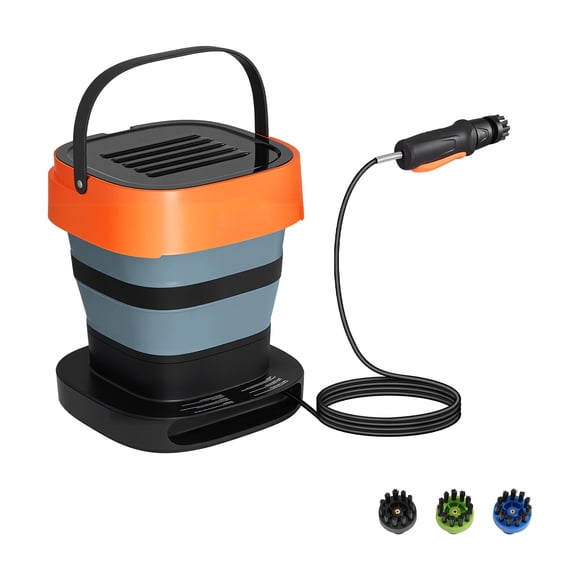 KFFKFF Portable Cordless Pressure Washer with 2.64 Gal Tank, Foldable Power Washer 109 Max PSI 0.79 Max GPM, 3 Nozzles,Flexible 78.7 in Hose, Type-C Charging