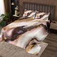 thumbnail image 2 of Pink Marble Quilt Set For Girls Adults Bronzing Stone Pattern Bedspread Set King Size Gold Glitter Marbling Coverlet Set Modern Abstract Art Bed Set, 2 of 5