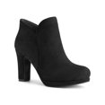 thumbnail image 1 of Unique Bargains Bottes à Talon Épais à Bout Rond pour Femme, Cheville, Noir, US 6, 1 of 8