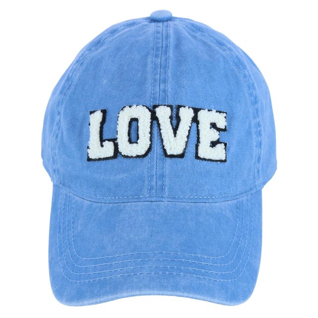 David & Young Chenille Love Lettered Baseball Cap Hat (Women's)
