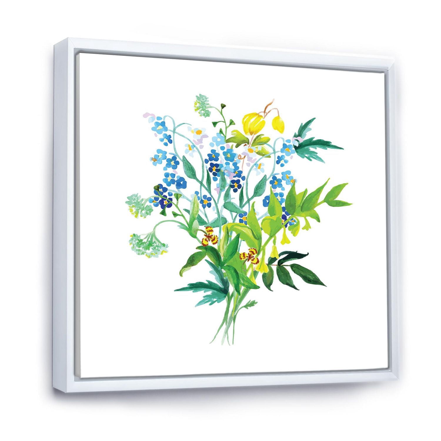 Designart Guirlande de fleurs des prés ART MURAL À CADRE FLOTTÉ