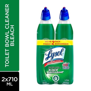 Lysol Nettoyant pour Cuvette, Eau de Javel, Élimination des Taches, 10x actions Nettoyantes, 710 ml, Lot de 2