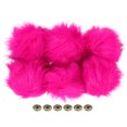 thumbnail image 1 of Unique Bargains Fluffy Soft Faux Fur Pom Poms for Hats with Snap Button, Rose Red 6Pack, 1 of 7