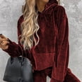 thumbnail image 4 of Yuyuzo Womens Velour Sweatsuits 2 Piece Outfits Hooded Pullover Sweatshirt Sweatpants Tracksuits Matching Set, 4 of 7