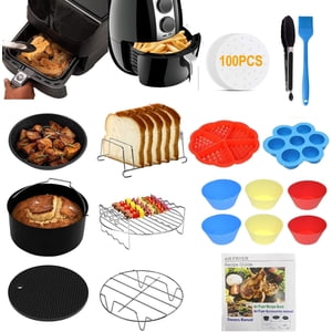 Air Fryer Accessories Set 8 Inch 13pcs Air Fryer Accessories Includes Pizza Pan//Clips/Bread Rack/Silicone Mat/Oil Brush Etc for Cosori Princess Innsky Gowise Philips and All 47l 55l 62l Fryers
