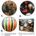 thumbnail image 3 of Designart art Mural Encadré Montgolfière Surdimensionnée, art Mural Encadré Montgolfière, composition de Montgolfière Colorée, art Mural Encadré Moderne Multicolore Doré, Cadre Doré 20x12 Pouces, 3 of 5