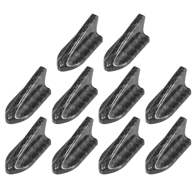 10pcs Universel Voiture Auto ABS Toit Aileron de Requin Style Spoiler Aile Aileron de Requin Style Diffuseur Noir Modèle de Fibre de Carbone