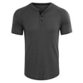 thumbnail image 2 of Mens Shirts Short Sleeve Mens Plus Size Shirts Solid Color Short Sleeve T-Shirts Button-Up Shirts, 2 of 9
