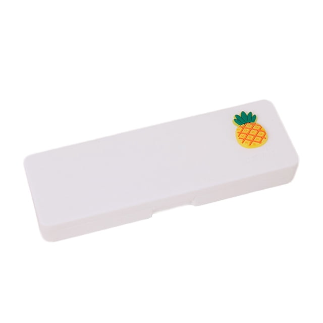 B Pencil Case Frosted Plastic Fruit Pattern Storage organizer With Large Capacity for Students School Supplies Multifunctional Small Storage Box 7.68 X 2.52 X 0.40 Inches