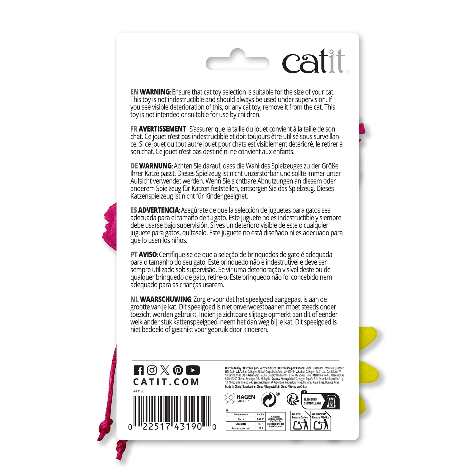 Catit Ensemble de Jouets à Ressort pour Chat Lot de 4