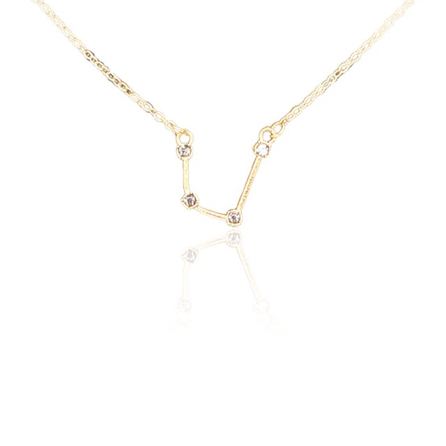 Ins Constellations Theme Friendship Necklace Rhinestone Comfortable Delicate with Display Card Pendant for Lover Festival Gifts Aquarius gold