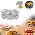 thumbnail image 1 of Oleegame 1PC Stainless Steel Stackable Dehydrator Rack 3 Pack Air Fryer Basket Tray Air Fryer Accessories Silver, 1 of 8