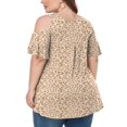 thumbnail image 3 of CHUANK Women‘s Plus Size Cold Shoulder Tunic Top Summer Short Sleeve Blouse, 3 of 7