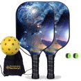 thumbnail image 1 of Pickleball Factory PB00026-6-G Pickleball Paddle Set - The Milky Way Best Pickleball Paddle, Beginner Pickleball Set, Glassfiber Graphite, 1 of 1