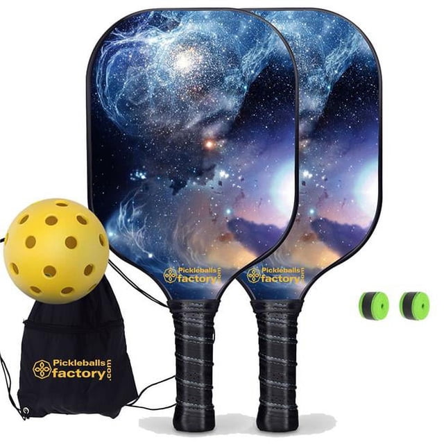 Pickleball Factory PB00026-6-G Pickleball Paddle Set - The Milky Way Best Pickleball Paddle, Beginner Pickleball Set, Glassfiber Graphite