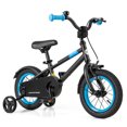 thumbnail image 1 of Costway Vélo pour Enfants 12 Pouces avec Selle et Guidon Ajustables, Roues Stabilisatrices Amovibles, Frein à Main, Noir, 1 of 10