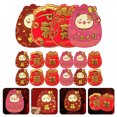 thumbnail image 3 of 24 Pcs Paquet Rouge Nouvel An Chinois Traditionnel Porte-Bonheur Argent Poche Hong Bao, 3 of 8