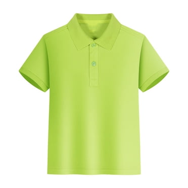 Sunnyoo Little Boys Shirt Solid Short Sleeve Button-Up Polo Shirts